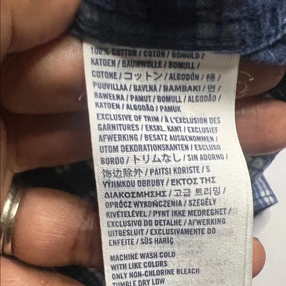 Abercrombie & Fitch Men's Navy Checkered Shirt - Picture 10 of 11